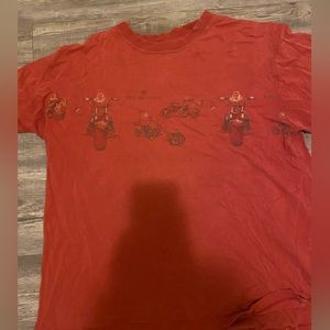 vinatage santa claus on a motercycle shirt